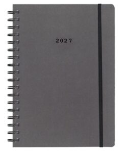 Next ημερολόγιο 2027 Natural ημερήσιο σπιράλ γκρι σκούρο με λάστιχο 14x21εκ.