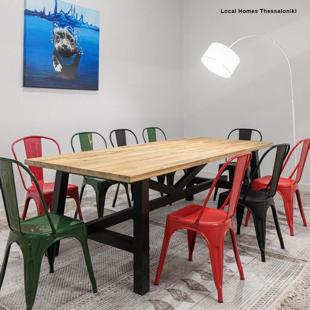 Καρέκλα μεταλλική Nextdeco Loft στοιβαζόμενη μαύρη 45x48xΥ85εκ - Image 5