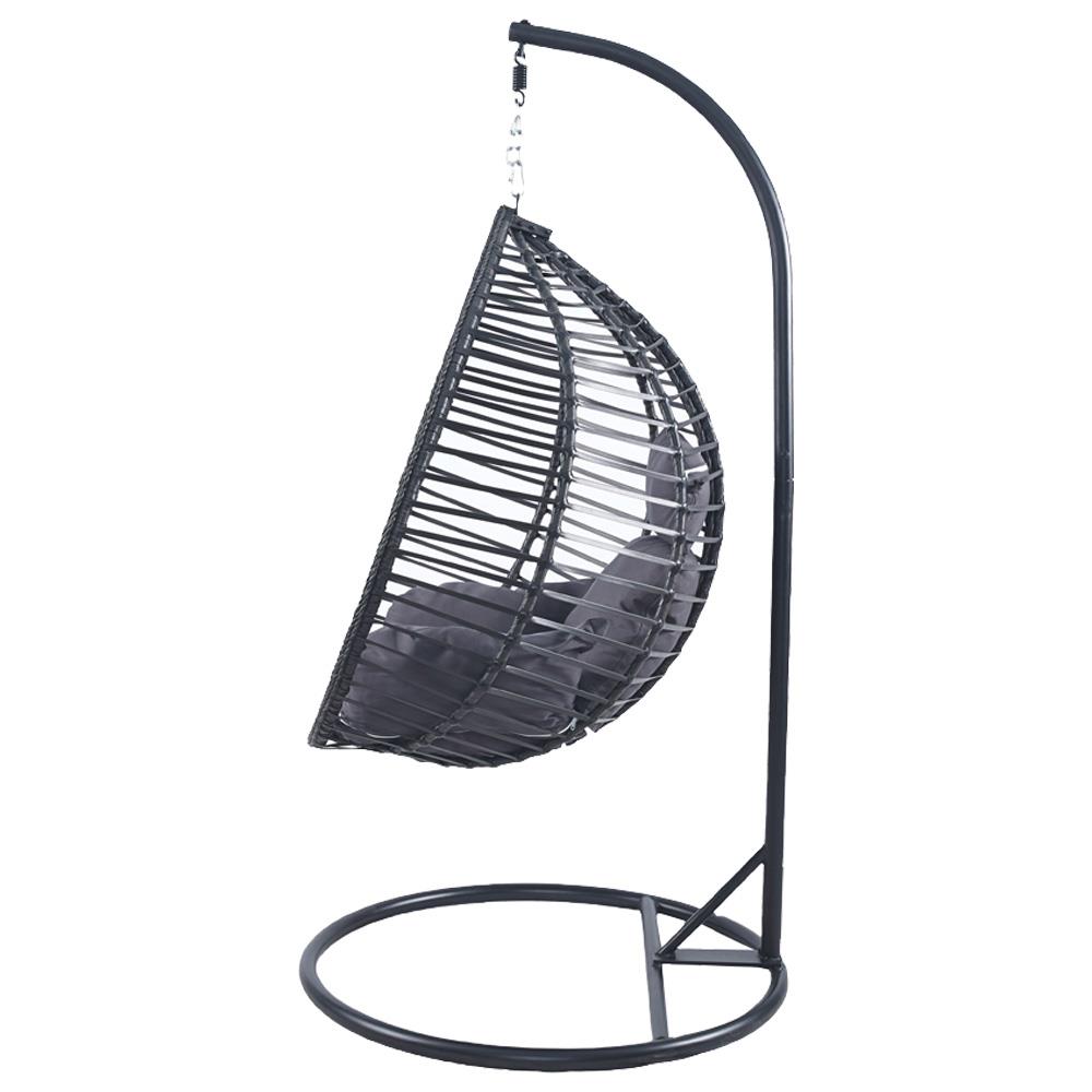Κρεμαστή Κούνια Nextdeco Nadin rattan με γκρι μαξιλάρια Υ110x118x68εκ. - Image 2