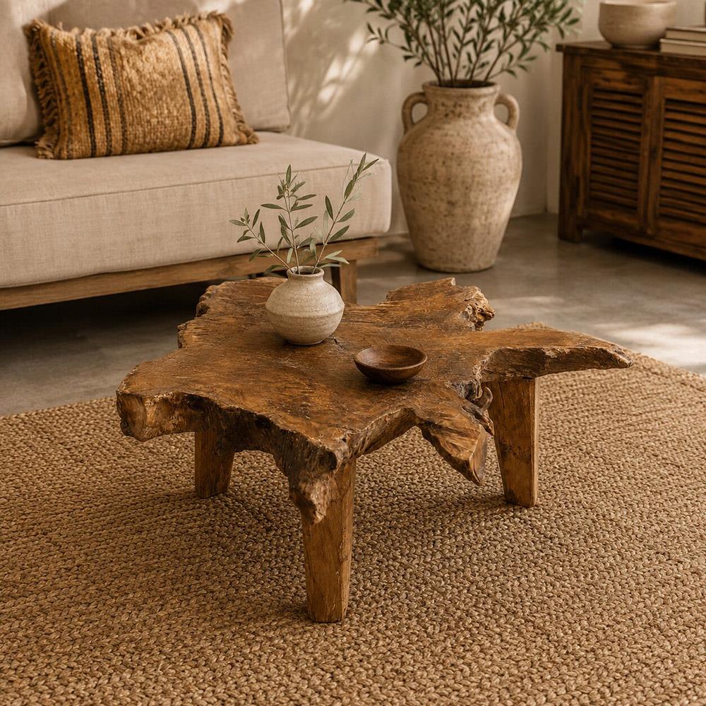 Τραπεζάκι Nextdeco από ανακυκλωμένο ξύλο teak Υ25xM48xΠ45εκ - Image 2
