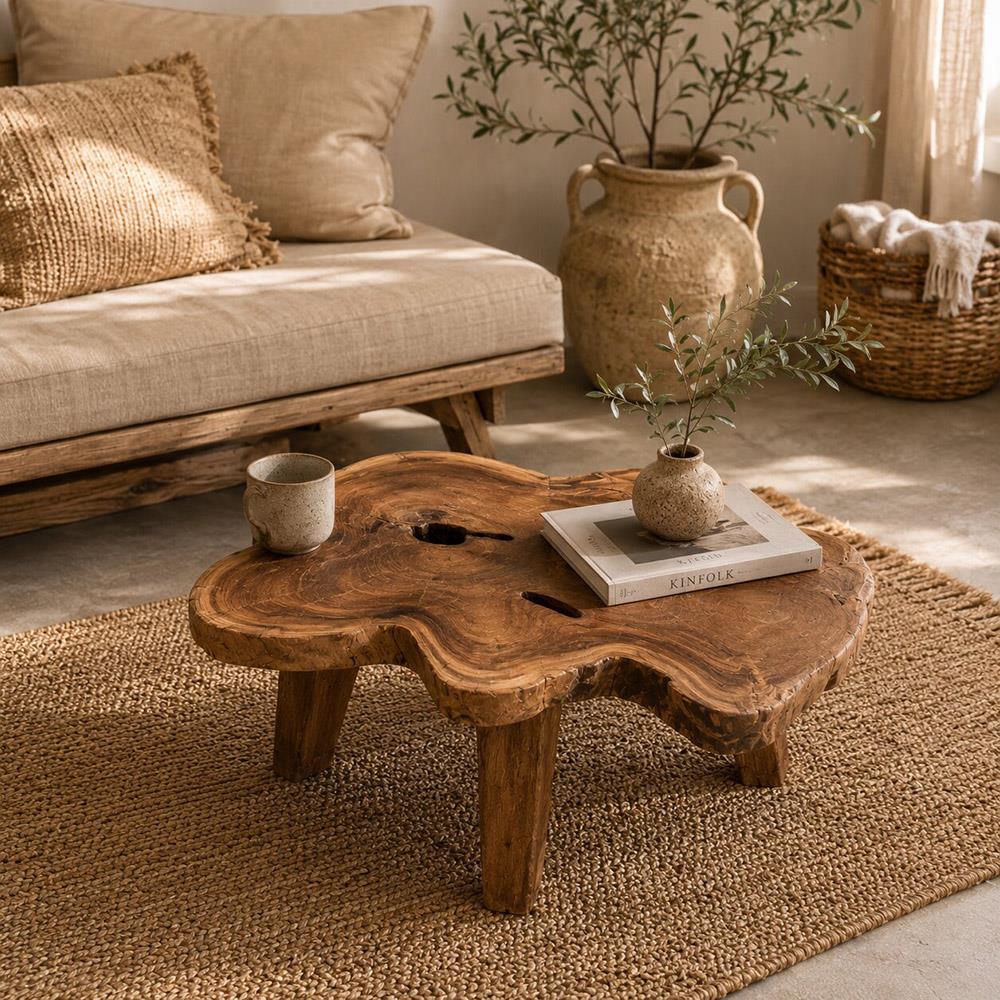 Τραπεζάκι Nextdeco από ανακυκλωμένο ξύλο teak Υ25xM48xΠ45εκ - Image 3