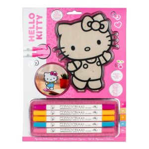 Σετ ζωγραφικής με αριθμούς Hello Kitty με ξύλινη φιγούρα MDF και 5 μαρκαδόρους Y29,7x21εκ.