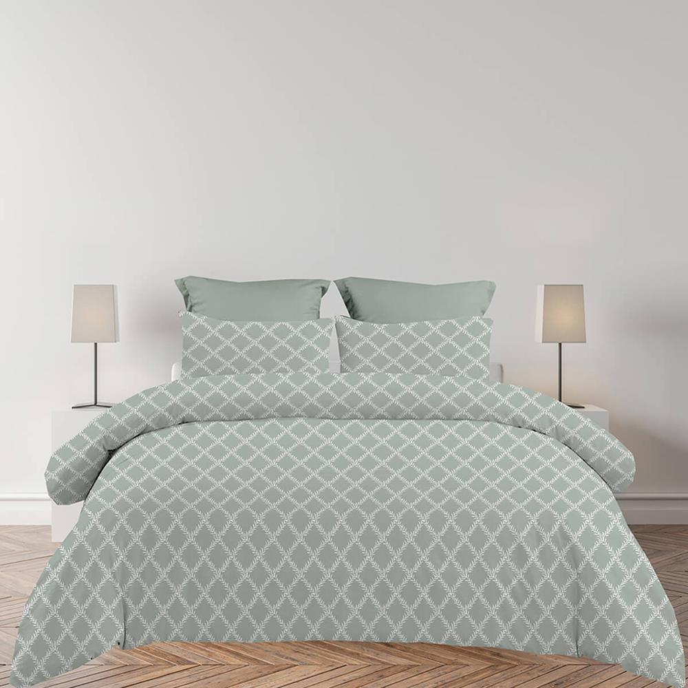 Σετ υπέρδιπλα σεντόνια Lucia grey από 100% βαμβάκι 245x260εκ.