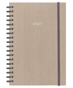 Next ημερολόγιο 2027 fabric plus ημερήσιο σπιράλ μπεζ 17x25εκ.  Δυνατότητα εκτύπωσης