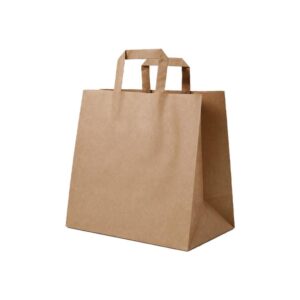 Next χάρτινη τσάντα delivery καφέ με πλακέ χερούλι Υ25x26x17εκ. Δυνατότητα εκτύπωσης
