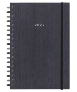 Next ημερολόγιο 2027 fabric plus ημερήσιο σπιράλ γκρι 17x25εκ.  Δυνατότητα εκτύπωσης