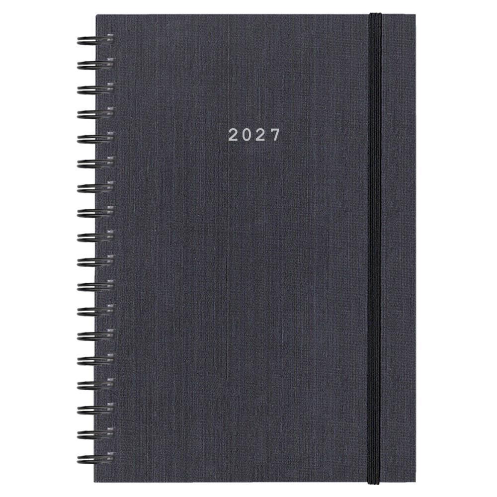 Next ημερολόγιο 2027 fabric plus ημερήσιο σπιράλ γκρι 17x25εκ. Δυνατότητα εκτύπωσης