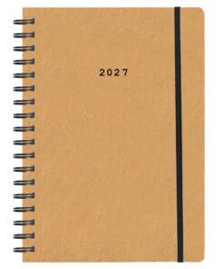 Next ημερολόγιο 2027 Natural ημερήσιο σπιράλ μουσταρδί με λάστιχο 14x21εκ.