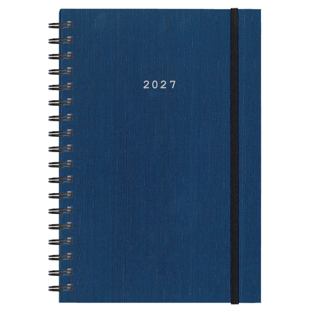 Next ημερολόγιο 2027 fabric plus ημερήσιο σπιράλ μπλε 14x21εκ. Δυνατότητα εκτύπωσης