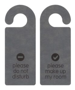 Next επιγραφή Do not disturb ECOLEATHER 2 όψεων 22,5x8,6εκ. γκρι. Δυνατότητα εκτύπωσης