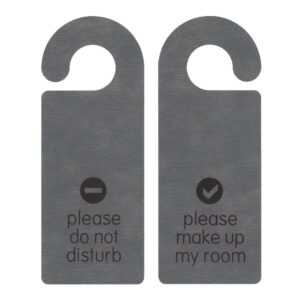 Next επιγραφή Do not disturb ECOLEATHER 2 όψεων 22,5x8,6εκ. γκρι. Δυνατότητα εκτύπωσης