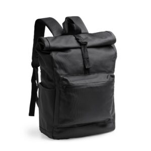 Σακίδιο πλάτης PU δέρμα μαύρο 21L Υ46x29x15εκ.