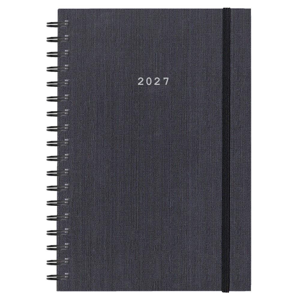 Next ημερολόγιο 2027 fabric plus ημερήσιο σπιράλ γκρι 12x17εκ. Δυνατότητα εκτύπωσης