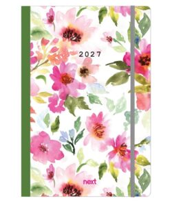 Next ημερολόγιο 2027 Trends Flowers ημερήσιο flexi με λάστιχο 14x21εκ.