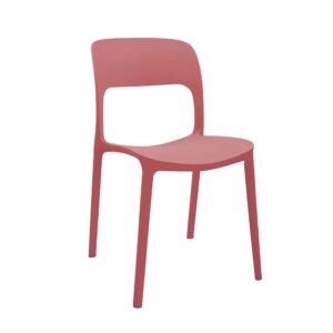 Καρέκλα πλαστική Curves Nextdeco κοραλί PP UV protection Y82,5x41x57 εκ.