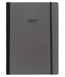 Next ημερολόγιο 2027 Natural ημερήσιο flexi γκρι σκούρο με λάστιχο 14x21εκ.  Δυνατότητα εκτύπωσης